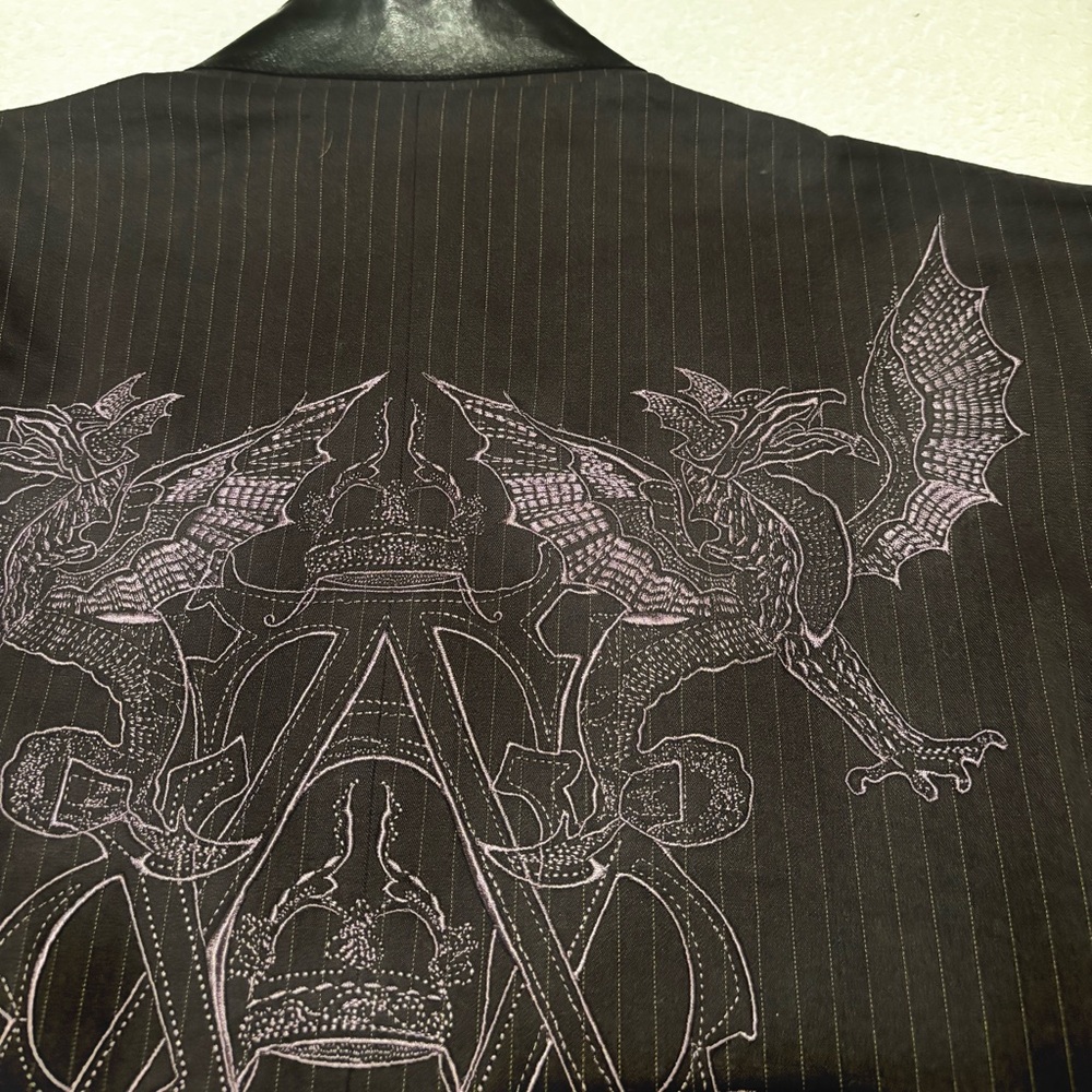 RARE Royal Underground Nikki Sixx Home Sweet Home Lyric Silk Lined Blazer Large